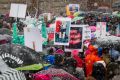 Nearly 5,000 people gather at the steps of the Idaho Statehouse for the women's march in downtown Boise on Saturday.