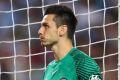 Hissy fit: Snakes thrown by Sydney FC fans hang from the goal of Wanderers' keeper Vedran Janjetovic.