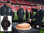 MANCHESTER, ENGLAND - FEBRUARY 08:  Jean-Claude Biver, TAG Heuer CEO and President of the LVMH Watch Division, Ander Herrera, Zlatan Ibrahimovic, David De Gea and Wayne Rooney attend the launch of the TAG Heuer Manchester United partnered special editions at Old Trafford on February 8, 2017 in Manchester, England.  (Photo by David M. Benett/Dave Benett/ Getty Images for TAG Heuer)