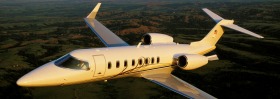 D0BYFJ A Corporate Jet Flies Over Medicine Lodge, a town in Southern Kansas Airly will use a Learjet 45 as part of its fleet.