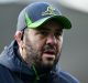 DUBLIN, IRELAND - NOVEMBER 24: Michael Cheika, Head Coach of Australia looks on during an Australia training session at ...