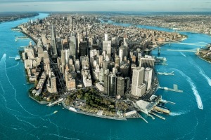 Magnetic: Manhattan island in New York City.
