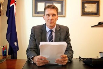 Cory Bernardi sits as his desk