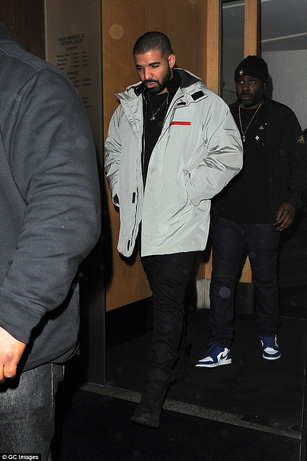 A lot on: The pair are certainly very busy at the moment as Drake (pictured Monday) is currently in Europe and England on his Boy Meets World Tour while Jennifer is back doing her Jennifer Lopez: All I Have concert residency at Planet Hollywood Resort & Casino