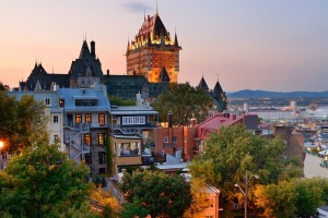 Quebec City skyline with Chateau Frontenac.