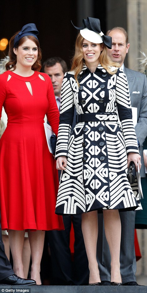 Beatrice at a service for the Queen's 90th birthday back in June 2016