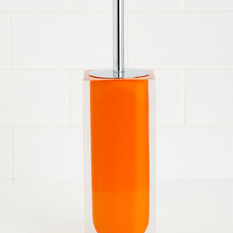  - Bright Orange Square Resin Toilet Brush - Toilet Brushes & Holders