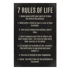 Keep Calm Collection - "7 Rules of Life" Motivational Poster Print - Prints And Posters