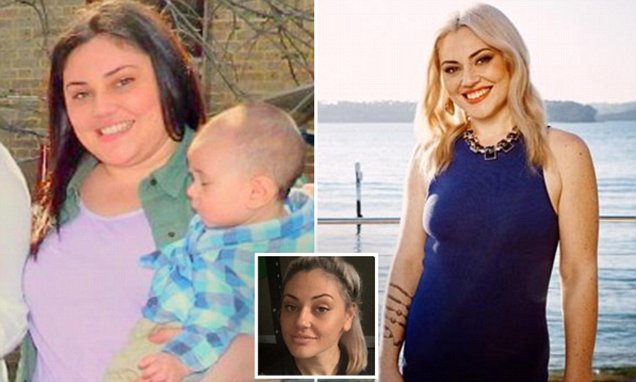 Mum halves her body size and loses 50kgs after pregnancy