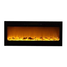 Touchstone - Sideline 50" Wide Wall Mounted Electric Fireplace, Black - Indoor Fireplaces