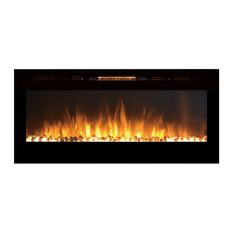 Moda Flame - Cynergy Crystal and Stone Wall-Mounted Electric Fireplace, 50" - Indoor Fireplaces