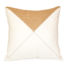 White & Hessian Divide Cushions - Decorative Cushions