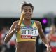 Briton Theo Campbell blowing Australia's Morgan Mitchell a kiss as he passes her to win the mixed 4x400 metre relay at Nitro.