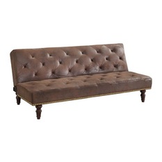 DHP - Charleston Vintage-Style Tufted Nailhead Trim Sofa, Brown - Futons