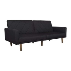 DHP - DHP Paxson Linen Convertible Sofa, Black - Futons