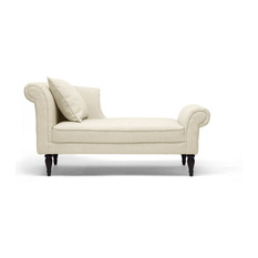 Wholesale Interiors - Lucille Beige Linen Victorian Chaise - Indoor Chaise Lounge Chairs