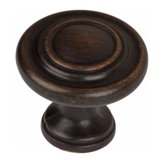 GlideRite Hardware - 3-Ring Round Cabinet Knob, Oil Rubbed Bronze - Cabinet And Drawer Knobs