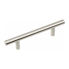 GlideRite Hardware - Solid Cabinet Bar Pull, Stainless Steel, 6" - Cabinet And Drawer Handle Pulls