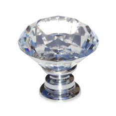 GlideRite Hardware - Crystal Diamond-Shaped Cabinet Knob - Cabinet And Drawer Knobs