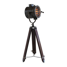 Avion Innovative Products LLC - 1940s Style Marine Tripod Lamp, Expresso Brown Finish - Floor Lamps