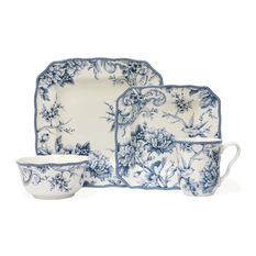 PTS America - Adelaide 16-Piece Dinnerware Set, Blue, Blue - Dinnerware Sets