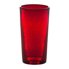 Abigails - Bubble Highball Tumbler, Set of 4, Red - Everyday Glasses