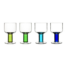 Sagaform Inc - Club Wine Glasses, 4 Piece, Blue And Green - Wine Glasses