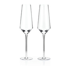 Viski - Raye Crystal Champagne Flutes by Viski, Set of 2 - Wine Glasses