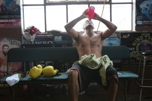Anthony Mundine after training at Elouera Tony Mundine Boxing Gym, Everleigh Street, Redfern. Tony Mundine opened the ...