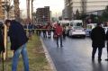 The scene of an explosion, in Izmir, Turkey.