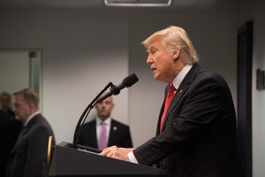 James Mattis is sworn in as the 26th secretary of defense in a ceremony presided over by President Donald J. Trump and Vice President Mike Pence at the Pentagon in Washington, D.C., Jan. 27, 2017.