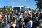 A stand-off at a pick-up stop continued for more than an hour.