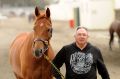 Trainer Paul Beshara with his much-loved champion Happy Trails. 