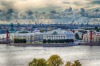 The Neva riverflows through St. Petersburg.