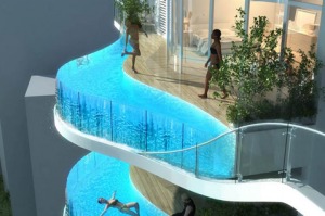 The proposed 30 storey Parinee ISm with infinity edge pools.