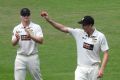 WA paceman salutes the crowd after taking five wickets on Shield debut.