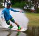 Cody went down to his local park to carve up the water.