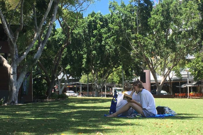 Reading in the shade during the heatwave