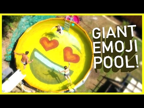 😎DAD TURNS POOL INTO EMOJI!! 😍