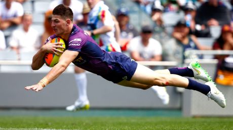 Airborne: Curtis Scott was a standout for the Storm at the Auckland Nines, even though the team was not successful. 
