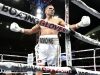 BOXINIG - ADELAIDE OVAL. Danny Green v Anthony Mundine - Mundine reacts to the crowd after a cheap shot on Green which left him staggering. Picture Sarah Reed