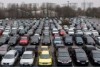 Rows of cars parked in a lot in Germany