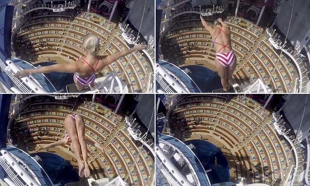 Cesilie Carlton performs 55-ft dive on Harmony of the Seas