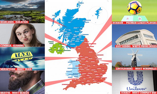 What each UK county is best at revealed