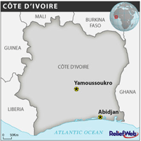 Map of the Côte d'Ivoire