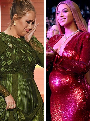 Grammy Awards 2017 .. Adele and Beyonce. Picture: Getty