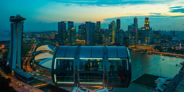 Singapore, is a vibrant city and one of the best views is from the Singapore Flyer where you enjoy the Marina Bay vista.