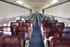 Solomon Airlines Airbus A320-211 interior.