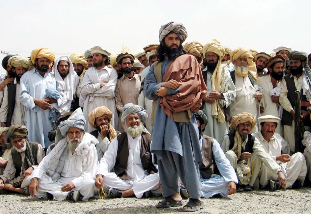 Nek Mohammed speaks at a Jirga three weeks before he died in a CIA drone strike (Reuters/Kamran Wazir)