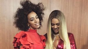 Solange and Beyonce at yesterday's Grammys.